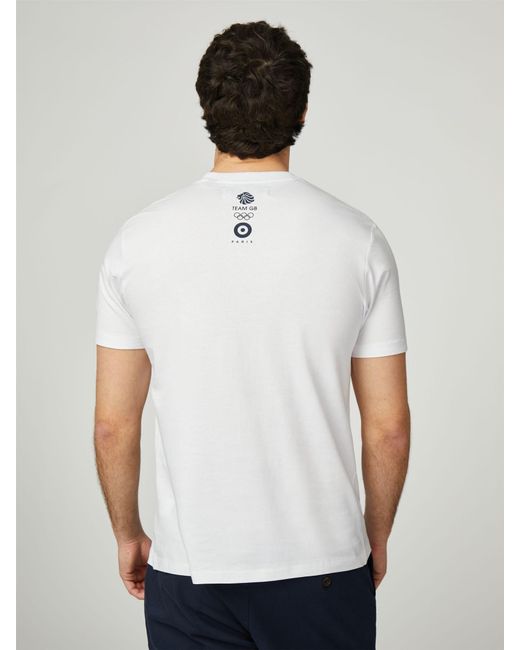 Ben Sherman White Team Gb All Nations Graphic Tee for men