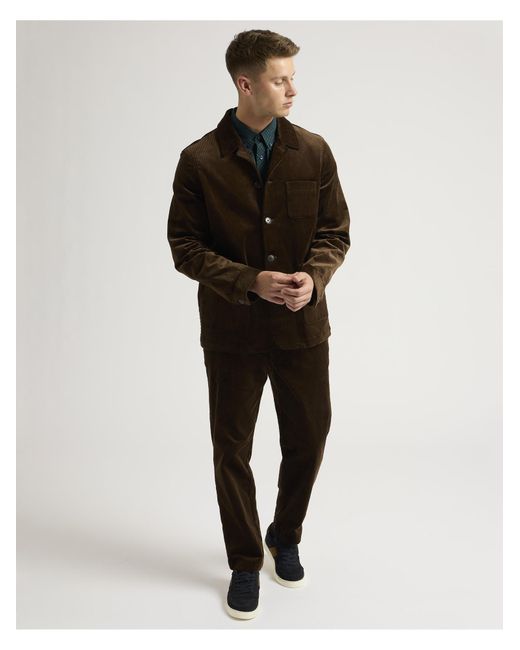 Ben Sherman Black Cord Chore Jacket In Brown for men