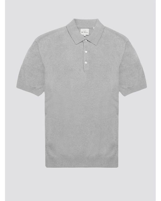 Ben Sherman Gray Signature Knitted Polo Shirt for men
