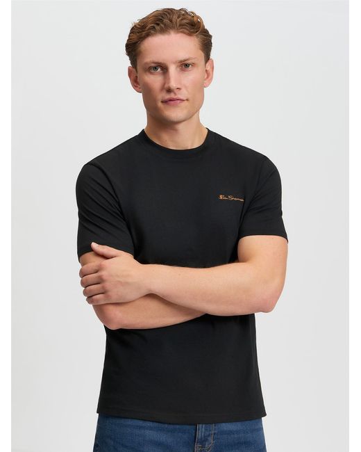 Ben Sherman Chest Embroidery Tee In Black for men