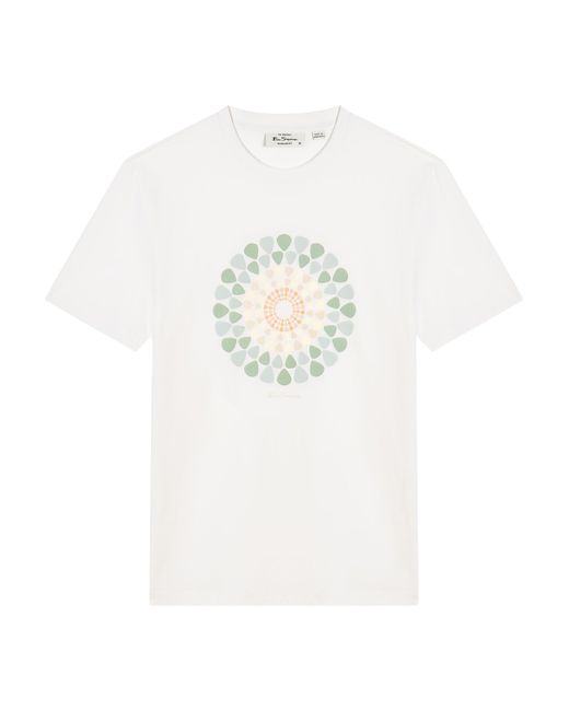 Ben Sherman Blue Short Sleeve Plectrum Target Tshirt In White for men