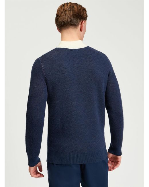 Ben Sherman Blue Team Gb Crew Neck Jumper In Dark Navy for men