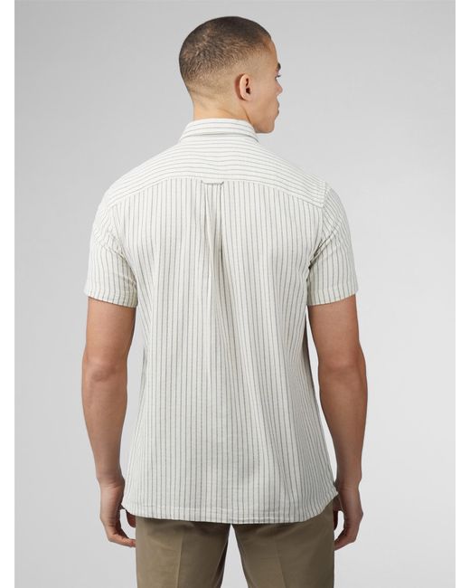 Ben Sherman White Resort Stripe Shirt for men