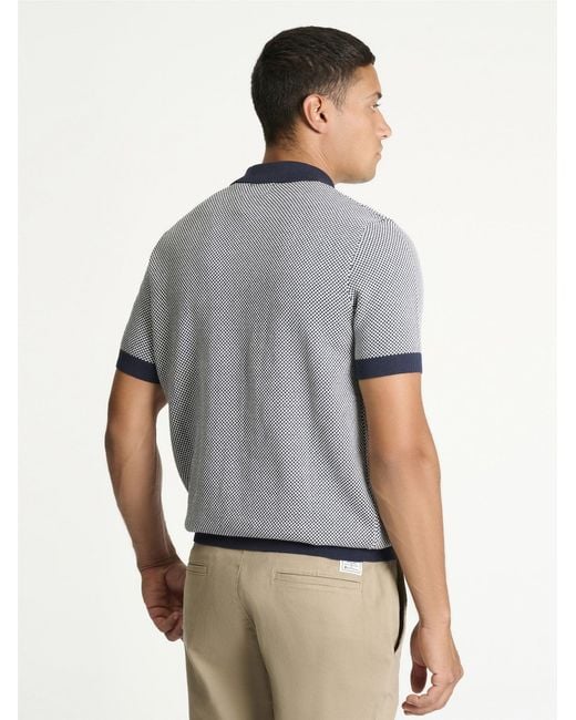 Ben Sherman Natural Two Tone Button Through Knitted Polo In for men