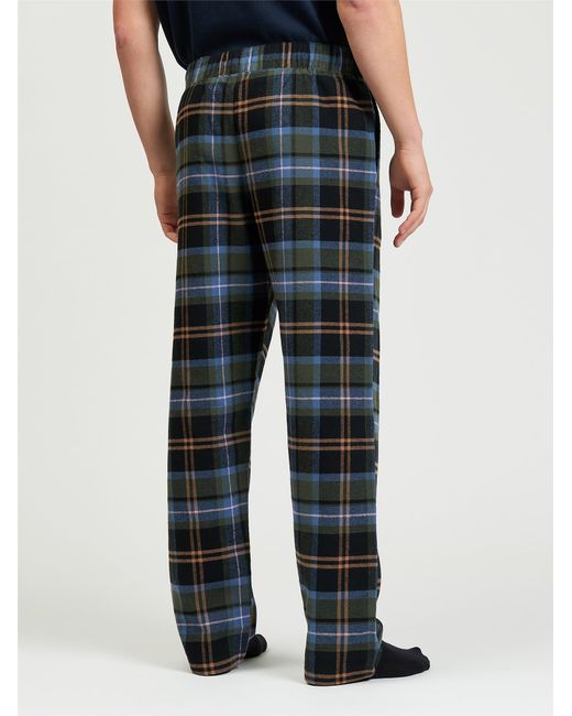 Ben Sherman Black Brushed Oversized Tartan Trouser In Camouflage for men