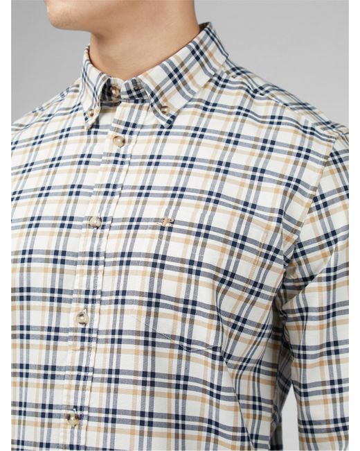 Ben Sherman Gray Oxford Check Shirt for men