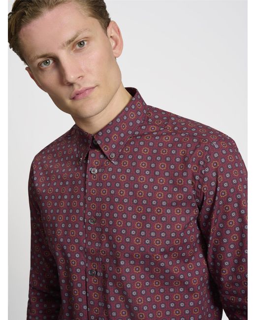 Ben Sherman Red Long Sleeve Foulard Print In for men