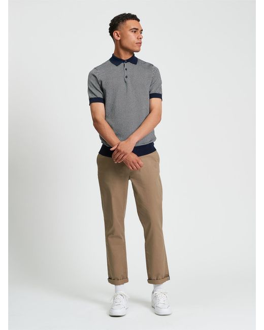 Ben Sherman Gray Bi Coloured Textured Polo In for men