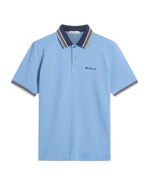Ben Sherman Blue House Collar Logo Polo for men