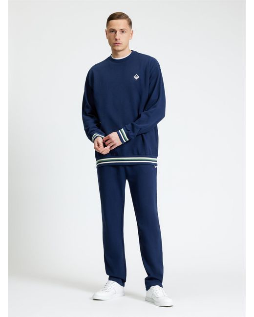 Ben Sherman Blue Textured Crew Neck In for men