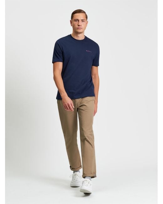 Ben Sherman Blue Big Size Signature Short Sleeve T-shirt For In Navy for men
