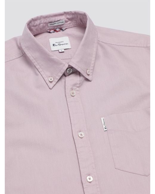 Ben Sherman Purple Organic Oxford Long Sleeve Shirt for men