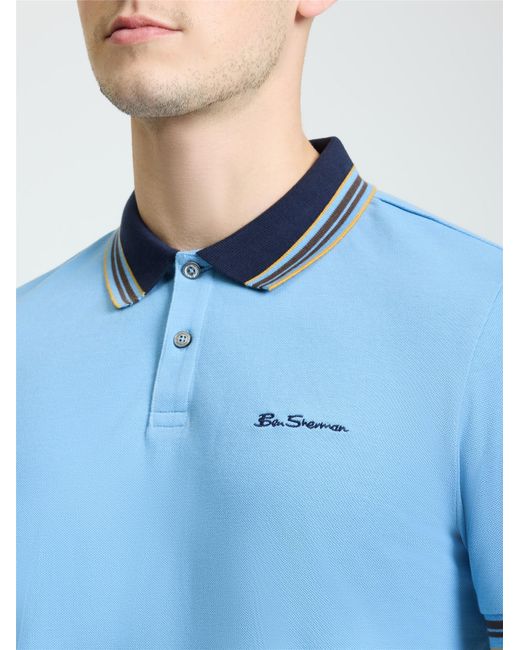 Ben Sherman Blue House Collar Polo In for men