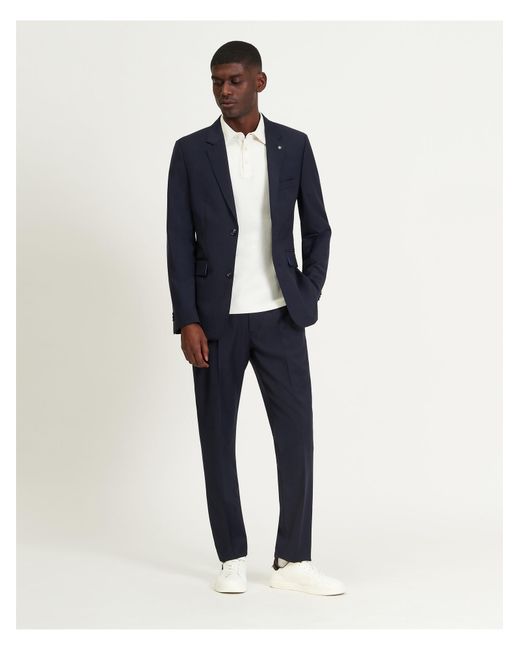 Ben Sherman Blue Signature Twill Trousers In for men