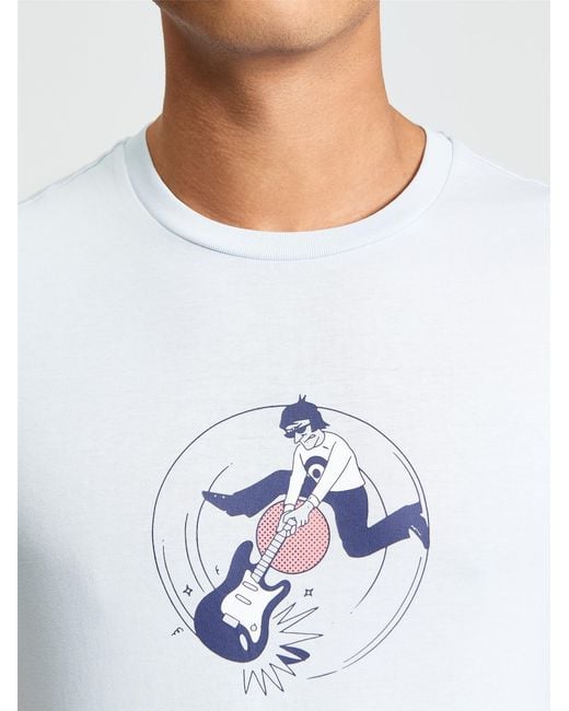 Ben Sherman Short Sleeve Smash Target Tshirt In Light Blue for men