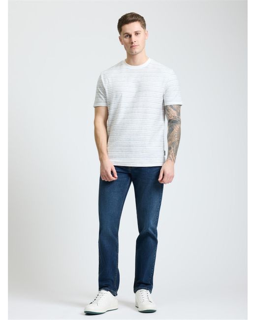 Ben Sherman Blue Dark Wash Straight Fit Jean In Denim for men