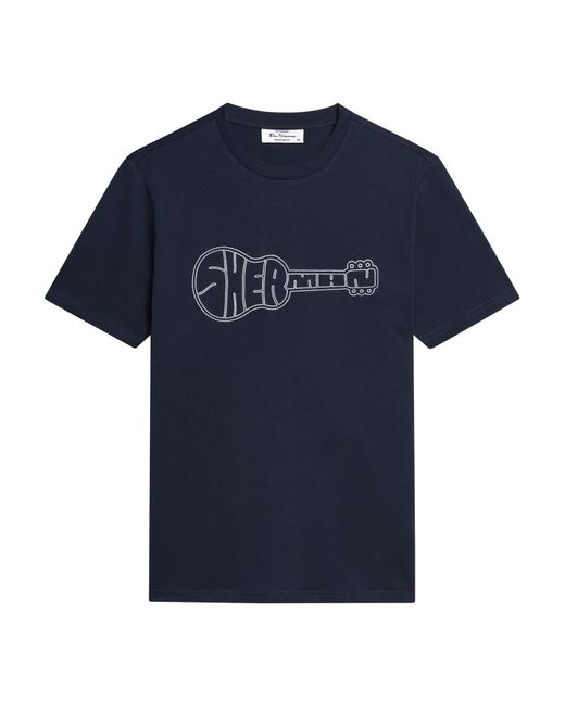 Ben Sherman Blue Short Sleeve Guitar Logo Tshirt In for men