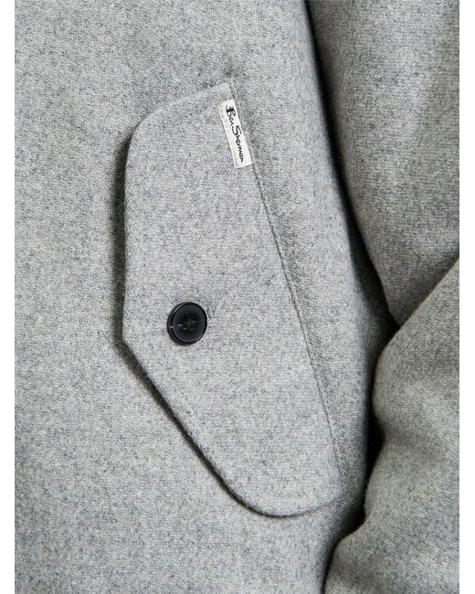 Ben Sherman Gray Wool Melange Bomber In Grey for men