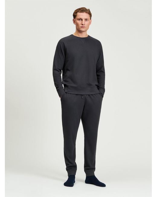 Ben Sherman Blue Long Sleeve Waffle Tee In Charcoal for men