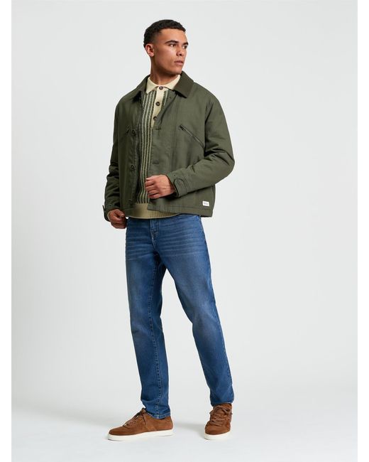 Ben Sherman Blue Wadded Flight Jacket In Khaki for men