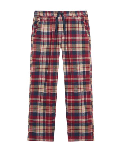 Ben Sherman Brushed Heritage Check Trouser In Red for men