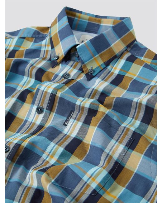 Ben Sherman Blue Madras Check Shirt for men