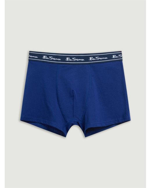 Ben Sherman 5 Pack Stripe Logo Trunks Assorted In Blue for men