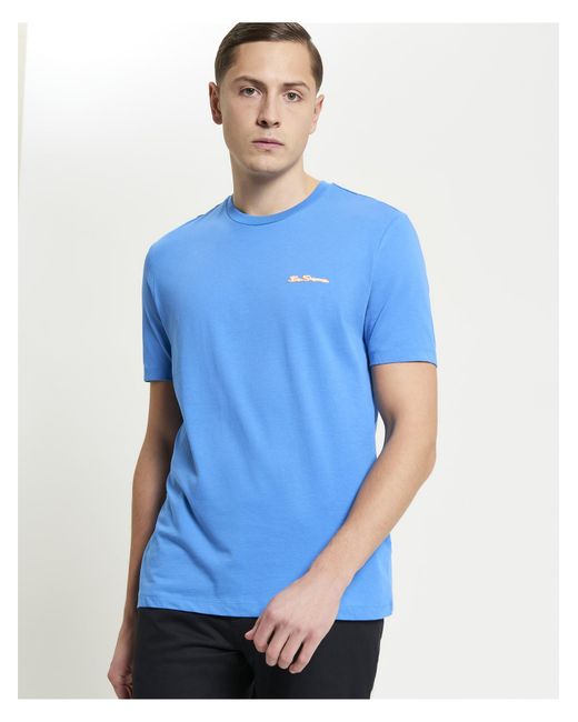 Ben Sherman Blue Signature Logo Tee In for men