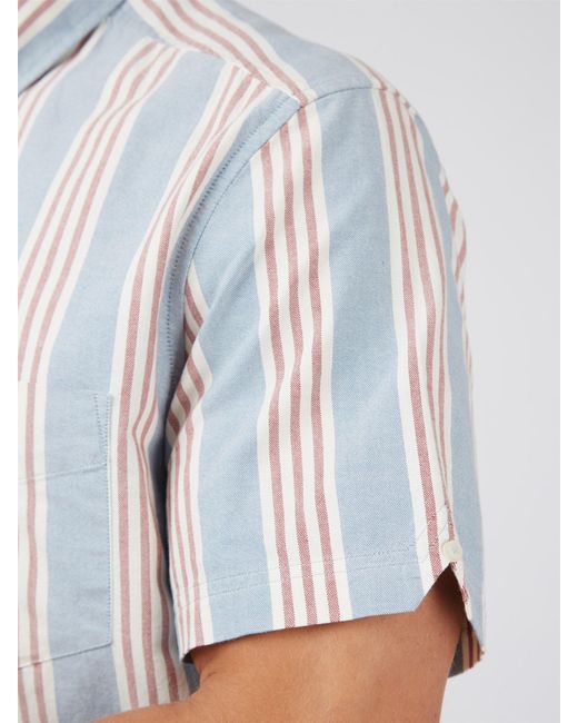 Ben Sherman White Block Stripe Shirt for men