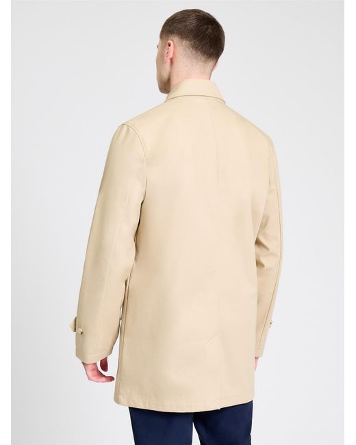 Ben Sherman Natural Bonded Mac In Stone for men