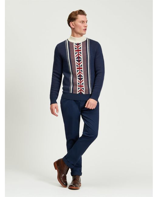 Ben Sherman Blue Team Gb Crew Neck Jumper In Dark Navy for men