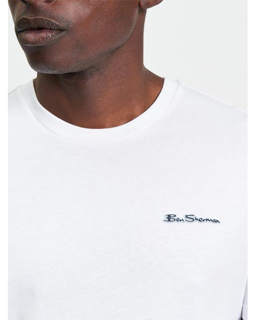 Ben Sherman White Signature Logo Tee In for men