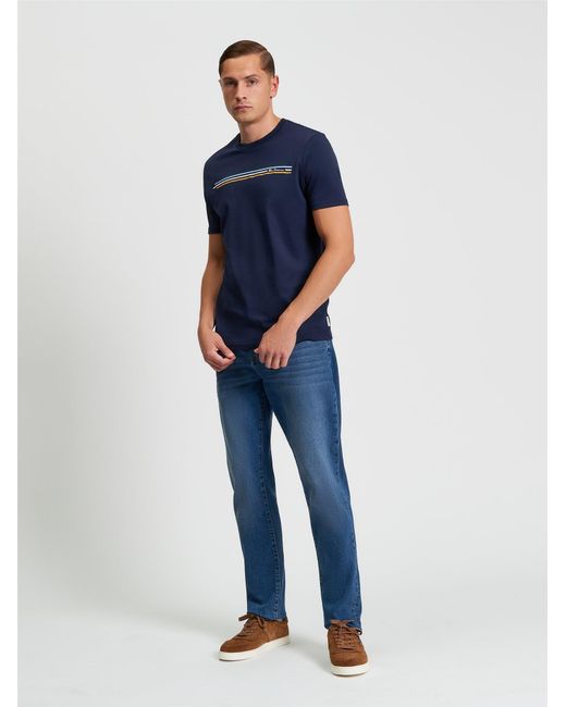 Ben Sherman Blue Core Stripe Tee In for men