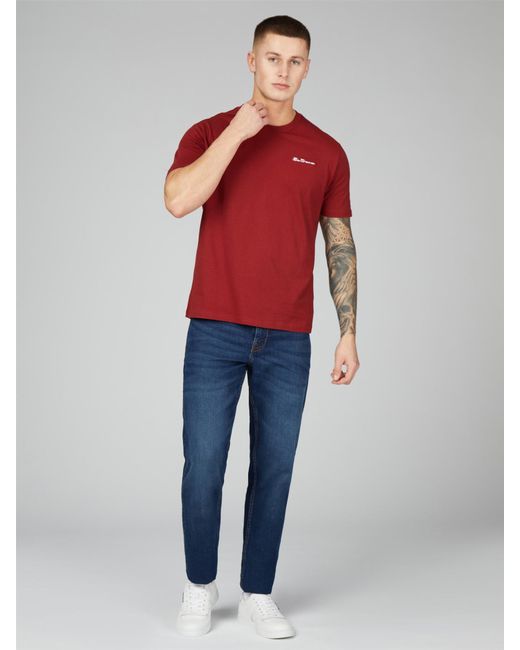 Ben Sherman Red Chest Embroidery Tee for men