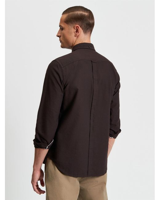 Ben Sherman Black Long Sleeve Signature Oxford Shirt In for men