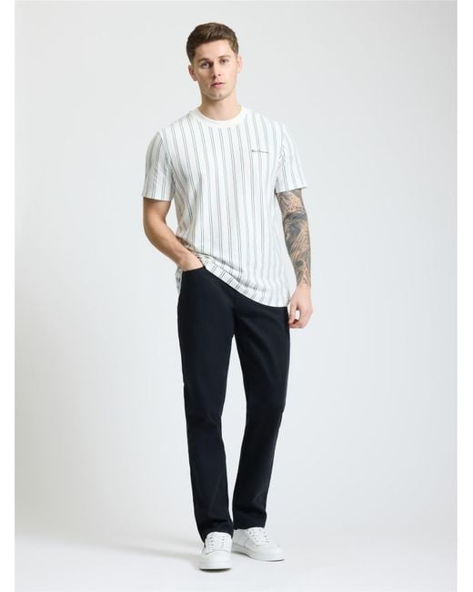 Ben Sherman Blue 5 Pocket Bedford Trousers In Black for men