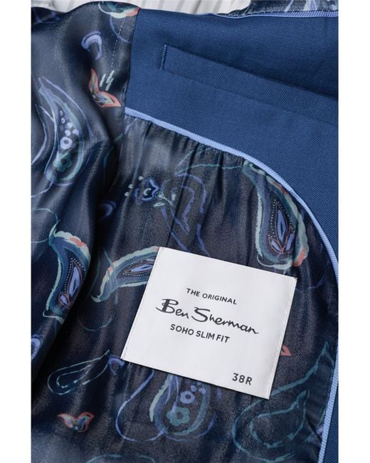 Ben Sherman Signature Twill Jacket In Riviera Blue for men