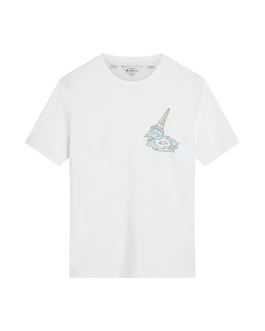 Ben Sherman Ice Cream Splat Target Tee In White for men
