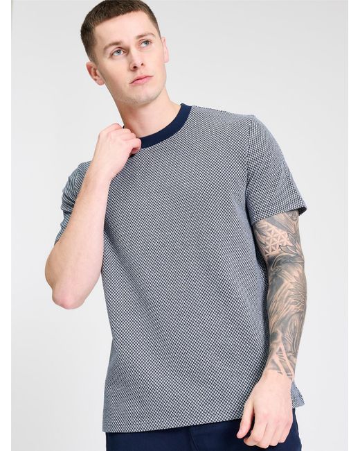 Ben Sherman Blue Geo Tee In Dark Navy for men