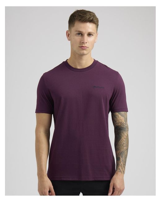 Ben Sherman Purple Chest Embroidery Tee In for men