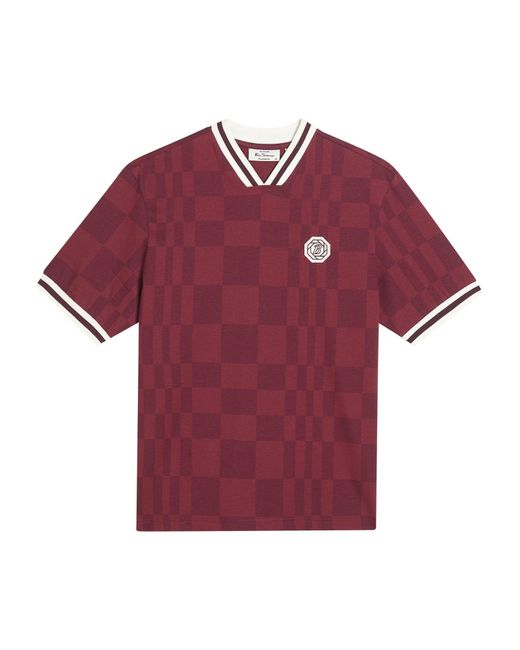 Ben Sherman Red Short Sleeve Glitch Tshirt In Aubergine for men