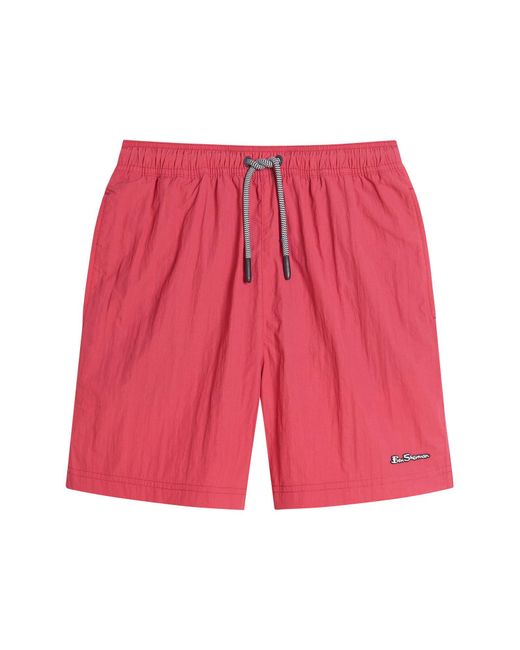 Ben Sherman Red Swimshort In Cerise for men