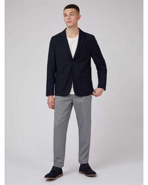Ben Sherman Gray Black Check Suit for men