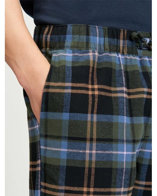 Ben Sherman Black Brushed Oversized Tartan Trouser In Camouflage for men
