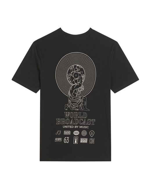 Ben Sherman Multicolor Short Sleeve World Broadcast Tshirt In Black for men