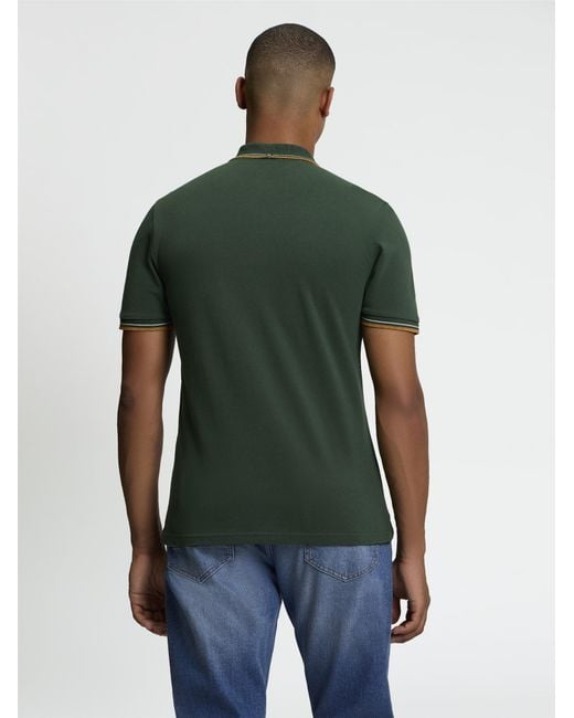 Ben Sherman Short Sleeve Signature Pique Polo In Bottle Green for men