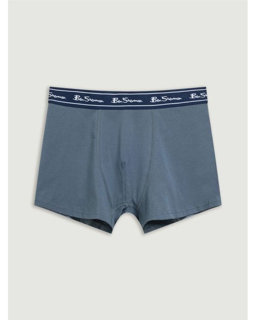 Ben Sherman 5 Pack Stripe Logo Trunks Assorted In Blue for men