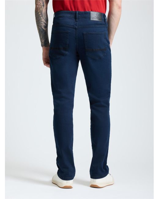 Ben Sherman Red Navy Overdye Straight Fit Jean In Blue Black Denim for men