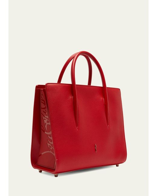 Christian Louboutin Red Paloma Medium Top Handle In Loubinthesky Leather