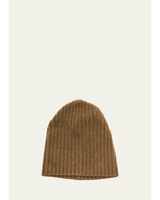 Portolano Natural 4-ply Cashmere Slouch Beanie Hat